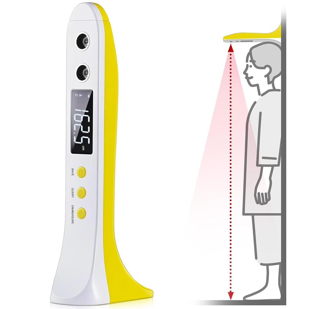 Portable Ultrasound Body Height Stadiometer Handheld Cordless Height Measurement Device for Children and Adults Digital Heights Measurement Tool Scale with Temperature Display 11.8in-86.6in