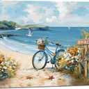 LAIART Beach Canvas Wall Art Coast Theme Wall Decor Ocean Picture Print, Relaxing Seascape Artwork