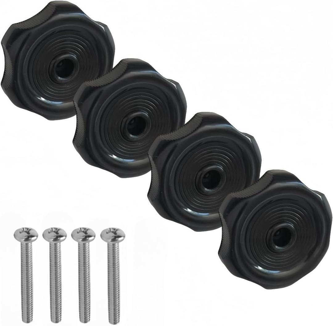 4 Pack RV Window and Vent Knob Fits RV/Camper/Trailer Windows,Camper Window Crank Handle Knobs Part,Plastic Replacement Knob with Screws-2-1/4 Inch Diameter Plastic