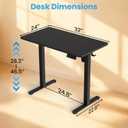 Electric Standing Desk, 32" x 24" Adjustable Height Sit Stand Desk, Small Space Workstation, Compact Computer Desk for Home Office, Stable Steel Frame (Black)