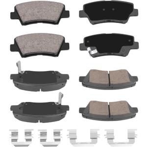 Brake Pads for Hyundai Elantra Coupe GT Veloster Kia Forte Koup Forte5, Front & Rear Ceramic Brake Pads w/Hardware Replacement (HZ1543+HZ1544)