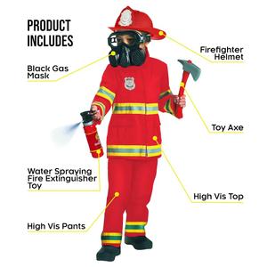 Morph Firefighter Costume for Kids - Boys Fireman & Fire Fighter Costume for Halloween, M