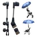 Umbrella Holder for Stroller, Secure Grip for Strollers/Camping Chairs - Scratch-Free Mount for Round/Square Tubes