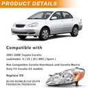 for 2003 2004 2005 2006 2007 2008 Toyota Corolla Headlights Headlamp Assembly Replacement Pair,Chrome Housing Amber