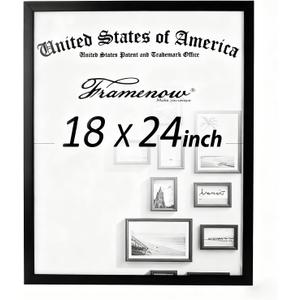 18x24 Picture Frames Hatter-Resistant Plexiglas Display Photo Frames, Vertical & Horizontal Wall Home Decor Black, 18x24 1P