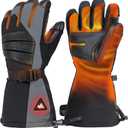 Unigear Rechargeable Heated Gloves for Men Women, 3 Heating Level Electric Battery Ski Gloves, Thinsulate Waterproof Winter Touchscreen Leather for Outdoor Work, Snowboarding, Raynauds