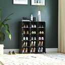 C&AHOME Plastic Shoe Rack,16-Cube Modular Shoes Storage Stand, Multifunction Closet Cabinet, Stackable Shoe Organizer Units for Bedroom Living Room Doorway, 36" L  14.2" W  28" H Black SRP15B