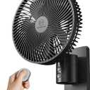 8.5-Inch Quiet Wall-Mounted Oscillation Fan with Remote & Timer, 4-Speed Adjustable for Small Bathrooms, Indoor Bedroom Cooling for RV, Adjustable Tilt, 5.92 ft Cord, Garage Cooling Fan for Home