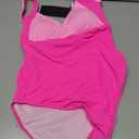 QINSEN Womens Sexy V Neck One Piece Bathing Suit Color Block Swimsuit High Waist Monokini (Pink, M)