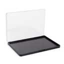 Large Empty Magnetic Eyeshadow Palette with Clear Top, Travel Makeup Organizer with 40Pcs Adhesive Metal Stickers For DIY Your Own Powder Palette (Large Palette - 7.87x5.51)