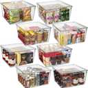 CLEARSPACE Plastic Storage Bins with Lids XL Perfect Kitchen Organization or Pantry Storage Fridge Organizer, Pantry Organization and Storage Bins, Cabinet Organizers, 8 Pack XL