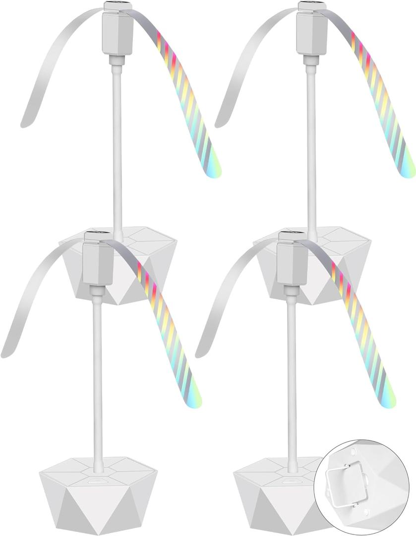 Fly Repellent Fans for Tables, Portable, Soundless, Holographic Blades, for Picnic, Party, Restaurant, Kitchen, BBQ (Standard, White)