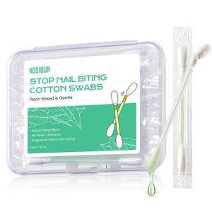 3 x Nail Biting Treatment for Kids & Adults - 24 PCS Individually Wrapped Stop Thumb Sucking Nail Polish - Quick-Dry, Water-Resistant Cotton Swabs No Bite Nail Polish