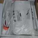 Huuger Night Stand with Charger Station and LED Lights, 3 Drawer Nightstand, Bed Side Table with Open Shelf, End Table, Tall Fabric Dresser for Bedroom, PU Leather, White (11.8"D x 15.7"W x 27.6"H3 Drawers)