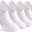Gonii Womens No Show Socks Athletic Ankle Socks Cushioned Running Low Cut 8-10, 5 Pairs White