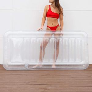 Clear Lounger by LTELI - Transparent Inflatable Chaise Pool Float for Adults - Minimal Aesthetic for Pool Parties, Summer Fun & Ultimate Relaxation - Durable & Easy to Inflate - Cup Holder (1 Pack)