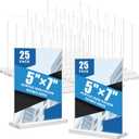 Acrylic Sign Holder 5x7, 25 Pack Clear Double Sided Table Menu Vertical Display, Plastic Flyer Display Stand, Paper photo Plastic Sign Frame Suitable for Restaurants Office Store Hotels, Show Fair