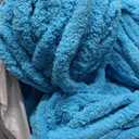 Chunky Chenille Yarn for Hand Knitting 8 Jumbo Pack Jumbo Chunky Yarn for Hand Soft Blanket Knitting, Bulky Thick Fluffy Yarn for Crocheting (Lake Blue)