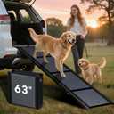 HBTower 63" Long & 17.3" Wide Folding Dog Ramp for Car, SUV & Truck  Portable Pet Ramp with Non-Slip Surface, Extra Wide Steps for Large Dogs Up to 250LBS