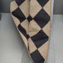 Lahome Checkered Easy Jute 3x5 Outdoor Patio Rug, Washable Rugs for Entryway Diamond Indoor Outdoor Living Room Carpet, Farmhouse Neutral Non Slip Black Door Carpet for Backyard Bedroom (Black/Checkerboard -2)