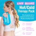 Gel Ice Packs for Injuries Reusable, Hot & Cold Gel Wrap (4 Pack), Adjustable & Flexible, Long Lasting Instant Compression for Back, Knees, Shoulders, Elbows, Neck, Foot & Ankle