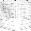 Amazon Basics Portable Foldable Octagonal Metal Exercise Dog Playpen, Indoor/Outdoor Pet Fence, No Door, 8 Panels, Medium, 60 x 60 x 36 inches, Black