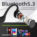 Open Ear Headphones Bluetooth Bone Conduction Wireless Headphones, 2025 New Bluetooth 5.3 Wireless Sports Earbuds with Mic, 12HRS Playtime IPX5 Waterproof Earphones for Exercise Workouts (Black)