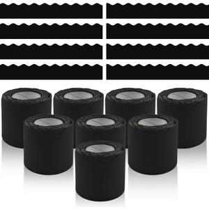 8 Rolls 262.4 Ft Bulletin Board Borders - Black Scalloped Borders Bulletin for Classroom, School & Office Decor - Black Bulletin Board Trim Paper 8 Rolls 262.4 Ft Bulletin Board Borders - Black Scalloped Borders Bulletin for Classroom, School & Office Decor - Black Bulletin Board Trim Paper