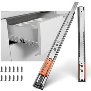 LONTAN 5 Pairs Soft Close Push to Open Drawer Slides 14 Inch Heavy Duty Side Mount Dresser Rails Metal Ball Bearing and Full Extension Cabinet Drawer Slides 100 LB Capacity