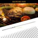 Metal Skewers for Grilling, 50 Pack 14.8" Kabob Skewers, Flat BBQ Barbecue Skewer, Reusable Grilling Skewers Set with Portable Storage Tube for Commercial and Home Use