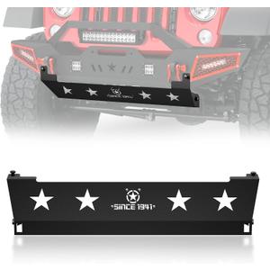 YZONA JK Front Skid Plate Steel Bumper Cover Compatible with Jeep Wrangler JK 2007-2018 2 Door & 4 Door, Lower Guard Plate Off-Road Engine Protection Bolt-on (Not Suitable for Original Factory Bumper)
