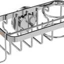 TAILI 4-in-1 Rustproof Sink Caddy & Sponge Holder with Removable Strong Suction Cup for Kitchen Sink - Silver
