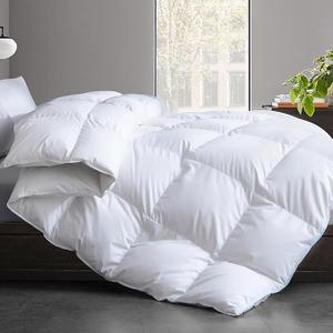 Twin Size Comforter - Ultra Soft 100% Cotton Duvet Insert, Hotel Luxury Bedding with Corner Tabs, 64"x88" White
