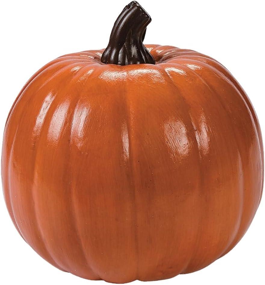Fun Express Large Foam Pumpkin Decor 9" x 8.25" - Paintable Craft Pumpkins for Halloween, Thanksgiving & Fall Decorating | Indoor Outdoor Artificial Pumpkins for Porch & Mantel