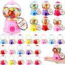 Foilswirl Candy Party Favors with 3.8 Inch Mini Candy Dispenser Toy Thank You Cards Mini Bubble Gumball Machines for Land Birthday Party Decorations Favors(18 Sets), one size