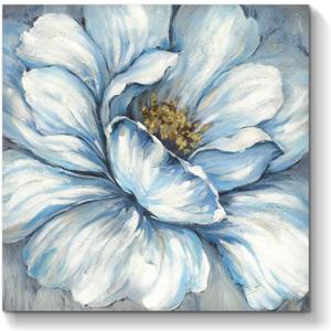 TAR TAR STUDIO Abstract Flower Canvas Wall Art: Floral Blooms Artwork Hand Painted Painting on Canvas for Living Room Blossom, 30"L x 30"W