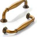 khtumeware 10 Pack 3 Inch(76mm) Antique Brass Cabinet Pulls Vintage Cabinet Handles Heavy Duty Solid Cabinet Hardware for Cupboard Drawer Pulls Dresser Handle