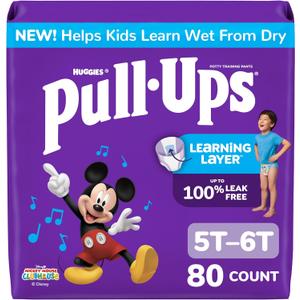 Pull-Ups Boys' Potty Training Pants, Size 5T-6T, 80 Count