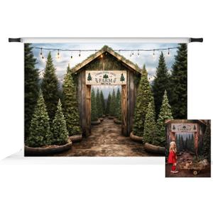 Kate Christmas Tree Farm Backdrop for Photography Outdoor Forest Background Photo Props 7x5ft
