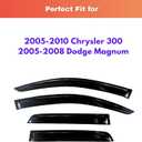 KPY Rain Guards Fit for 2005-2010 Chrysler 300, Out-Channel Window Visors Vent Wind Deflectors 4PC, Car Accessories for 05-08 Dodge Magnum