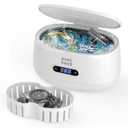 Minthouz Ultrasonic Jewelry Cleaner Machine with 5 Cleaning Modes, 40kHz Professional Sterling Silver Sonic Cleaner for Jewelry, Watch Strap, Eyeglass, Ring, Dentures Cleaning