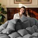 Uqocnh Goose Down Comforter, 600 TC Cotton Cover, 850+ Fill Power, All Season Duvet Insert, 3D Baffle Box Construction, Ultra Soft Hotel Luxury Fluffy Comforter (Gray, 89x68 Inches)