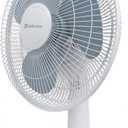 Comfort Zone 16 inch Table Fan with Adjustable Tilt, Wide Area Oscillation, Quiet Air Circulator Fan For Bedroom, 3 Speed Desktop Fan for Home Office, Push Button Controls, White