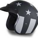 Daytona Helmets 3/4 Shell Open Face Motorcycle Helmet - DOT Approved, Lightweight & Comfortable, Vintage Design for Scooter, Cruiser & Street Bikes - Adjustable Fit, Enhanced Ventilation & Clear Visor (Black, S)