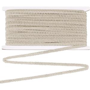 FINGERINSPIRE 27.3 Yards Polyester Woven Braid Trim 1/4 inch Beige Gimp Braid Trim Decorative Gimp Trim French Gimp Basic Sewing Polyester for Costume DIY Crafts Sewing Curtain Slipcover Decoration