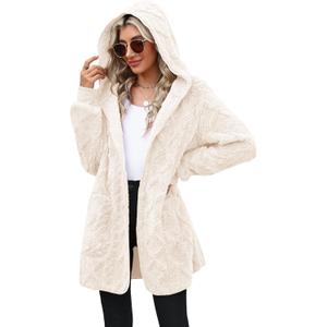 Yanekop Womens Oversized Sherpa Jacket Long Cardigan Sweaters Fuzzy Fleece Jacket Faux Fur Plus Size Coats with Pockets (XX-Large)