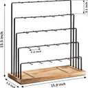 DGWJSU Earring Display Stands for Selling, Earring Rack Display Holder Stand, Jewelry Display for Selling Earring Cards, Bracelets, Hair Accessories, Rings, Necklaces (Rustic Brown, Common Size)