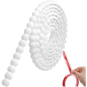 Leinuosen Flexible Molding Trim Peel and Stick for Walls 10ft Decorative Bead Pearl DIY Wall Trim for Bathroom Mirror Frame Border Backsplash Tile Ceiling Cabinet TV Wall Edge (White, 10ft /20 mm)