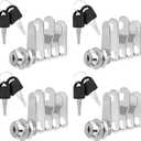 Zoofen 4 Pcs Cabinet Locks with Keys 5/8" Long Cam Locks Keyed Different Rustproof Mailbox Locks,RV Locks,Drawer Locks Fits on 3/8" Max Panel Thickness