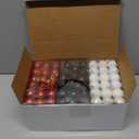 Shappy 216 Pcs Mini Christmas Ball Ornament 1.18 Inch Small Christmas Tree Decorations 6 Styles Shatterproof Xmas Ball with Hanging Loop for Holiday Party Wreath Xmas Tree(Black, White, Red)